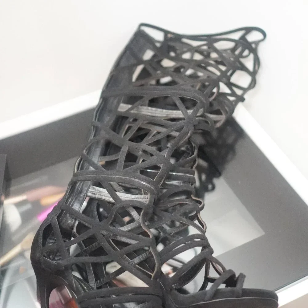 Dsquared2 Runway SS2015 Laser Cut Suede Gladiator Boots - Picture 2 of 8